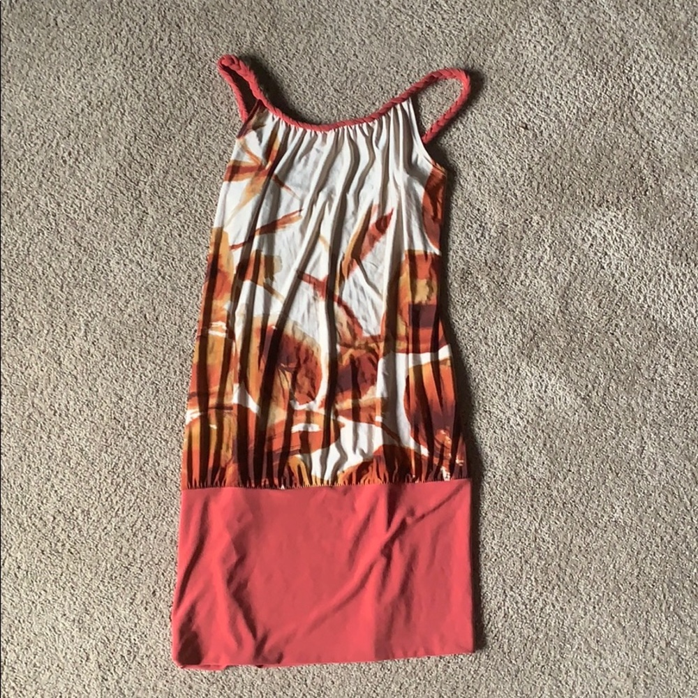 Amber brown and red short dress